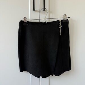 Zara Basic Black Suede Skort